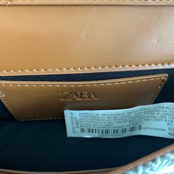 Women Small Bag ZARA Front Flap Crossbody Bag Brown Tan PU Leather Shoulder Bag - Picture 8 of 8